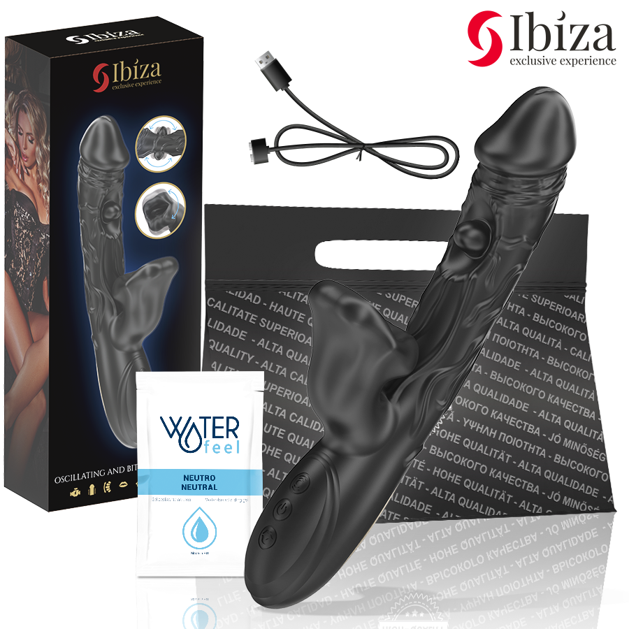 IBIZA - VIBRATOR AND CLITORAL STIMULATOR WITH BITING AND ROTATION EFFECT