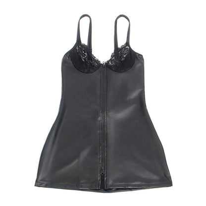 SUBBLIME - 957568 LEATHER DRESS WITH ZIPPER BLACK S/M