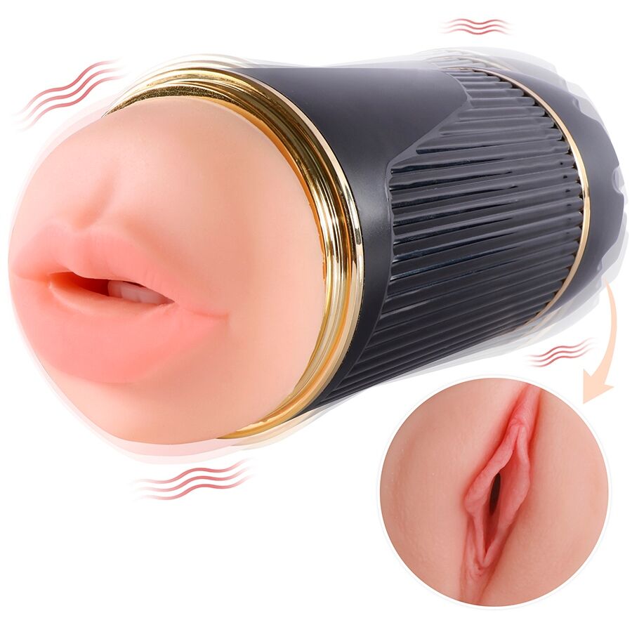SHEQU - KAY DOPPELMASTURBATOR MIT DOPPELTER MUND- UND VAGINAVIBRATION