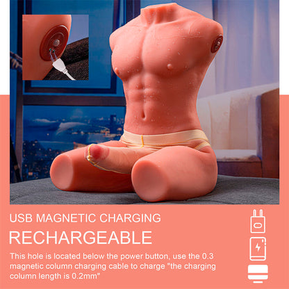 XISE – JASON HALF-BODY REALISTIC MALE TORSO WITH THRUST AND VIBRATION FUNCTIONS 55 CM