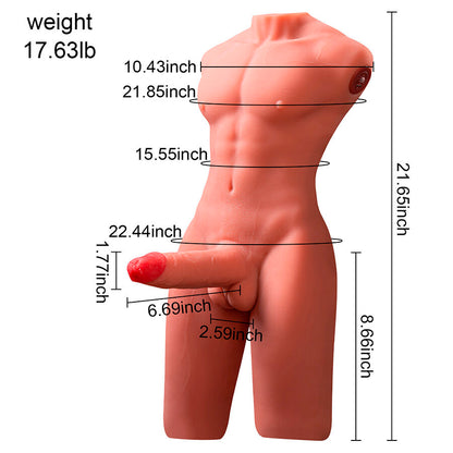 XISE – JASON HALF-BODY REALISTIC MALE TORSO WITH THRUST AND VIBRATION FUNCTIONS 55 CM