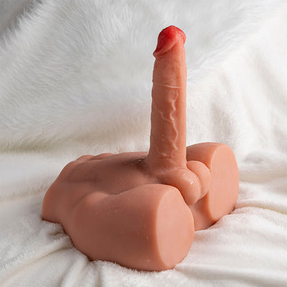 XISE - REALISTISCHER DILDO-MASTURBATOR MIT FRONTPOSITION UND STOSSFUNKTION, 17,5 CM