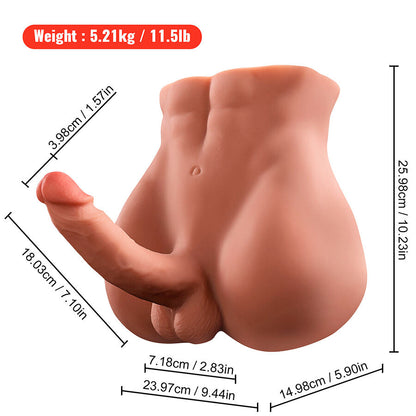 XISE - BERTLETT DILDO ASS REALISTIC DILDO AND ANUS MASTURBATOR FRONT POSITION WITH THRUST FUNCTION 18 CM