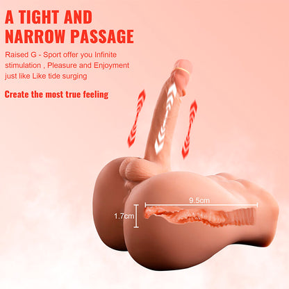 XISE - BERTLETT DILDO ASS REALISTIC DILDO AND ANUS MASTURBATOR FRONT POSITION WITH THRUST FUNCTION 18 CM