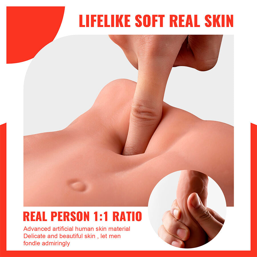 XISE - BERTLETT DILDO ASS REALISTIC DILDO AND ANUS MASTURBATOR FRONT POSITION WITH THRUST FUNCTION 18 CM