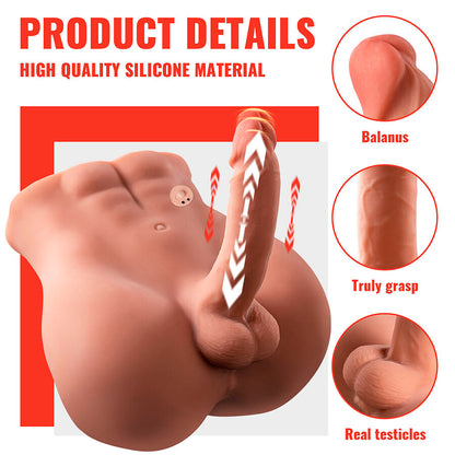 XISE - BERTLETT DILDO ASS REALISTIC DILDO AND ANUS MASTURBATOR FRONT POSITION WITH THRUST FUNCTION 18 CM