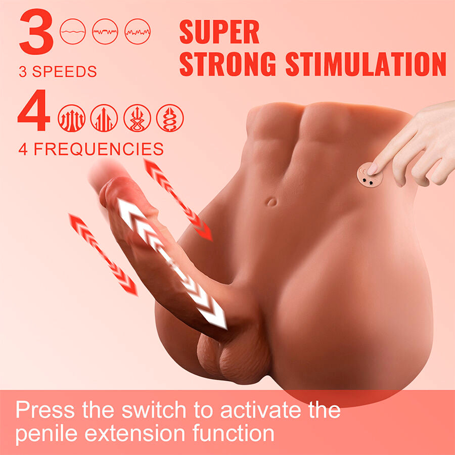 XISE - BERTLETT DILDO ASS REALISTIC DILDO AND ANUS MASTURBATOR FRONT POSITION WITH THRUST FUNCTION 18 CM
