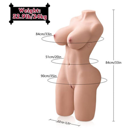 XISE - ERICA SHOCKINGLY REALISTIC TORSO WITH FEMALE VIBRATION 84 CM