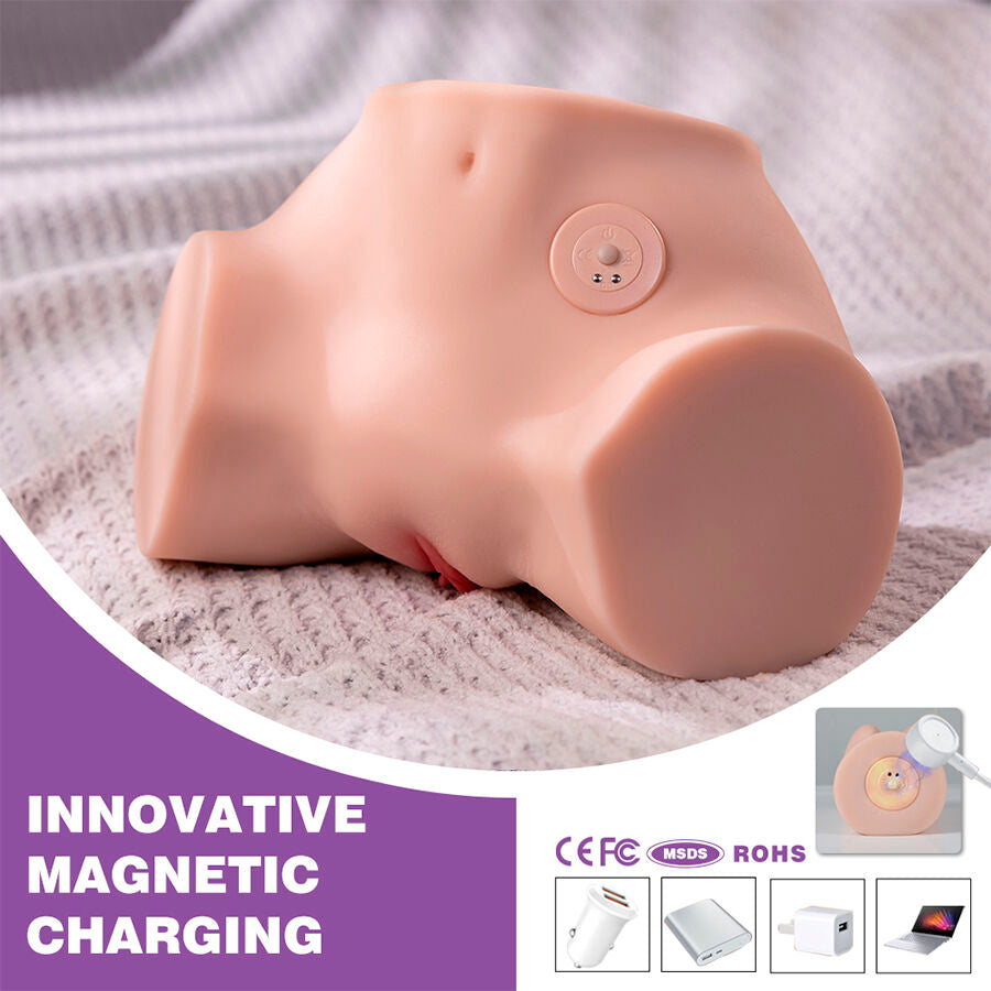 XISE - FENNIE Realistischer Masturbator mit Vibrationsfunktion und mehreren Positionen für Vagina und Anus