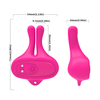 ARMONY - RABBIT SHAPED VIBRATING MAGNETIC NIPPLE CLAMPS PINK