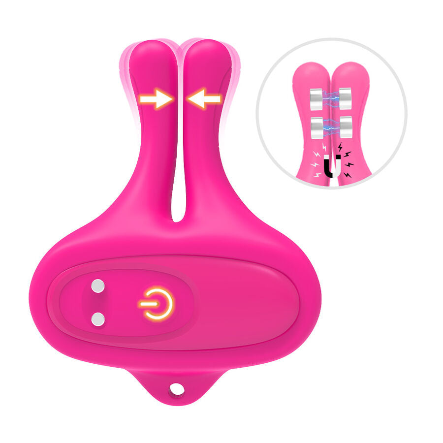 ARMONY - RABBIT SHAPED VIBRATING MAGNETIC NIPPLE CLAMPS PINK