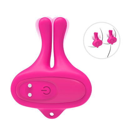 ARMONY - RABBIT SHAPED VIBRATING MAGNETIC NIPPLE CLAMPS PINK