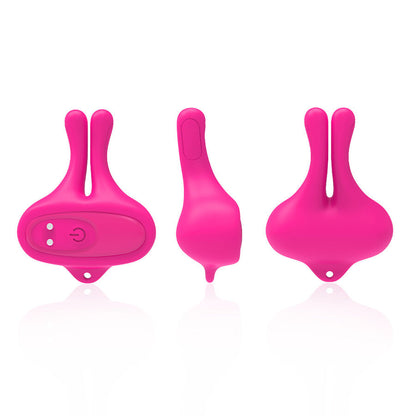 ARMONY - RABBIT SHAPED VIBRATING MAGNETIC NIPPLE CLAMPS PINK