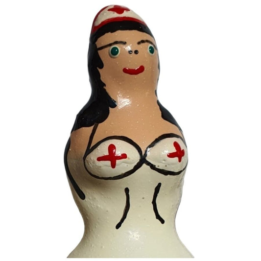 CONDOMERIE - HAND-PAINTED NOVELTY CONDOMS NURSE BLACK