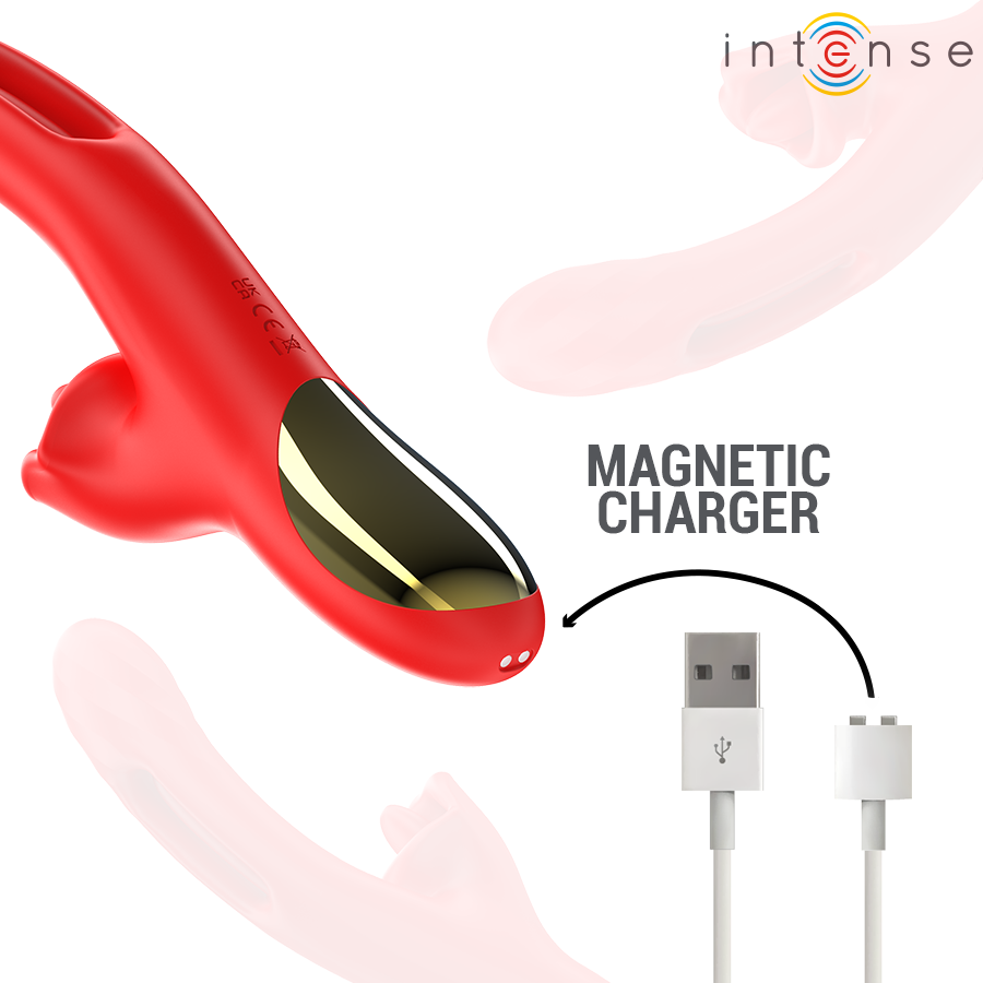 INTENSE - JESSICA MULTIFUNCTIONAL VIBRATOR CLITORAL STIMULATION 24.8 CM RED