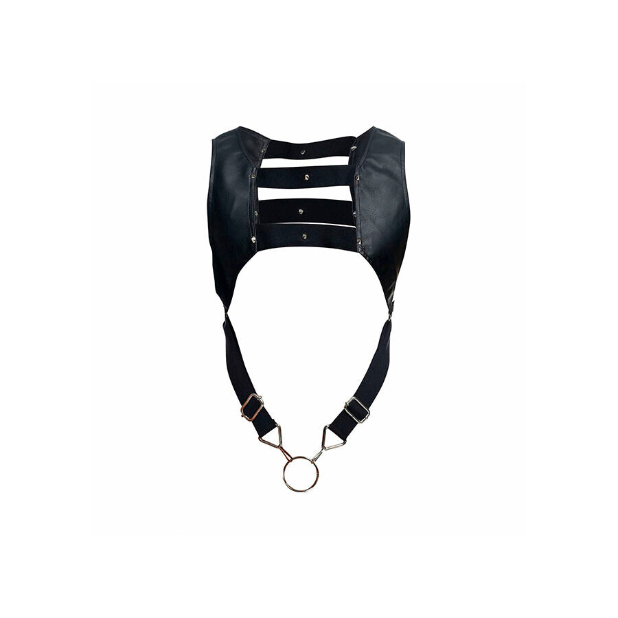 MOB - DNGEON SCHWARZES HARNESS MIT OBEREM COCKRING, EINE GRÖSSE