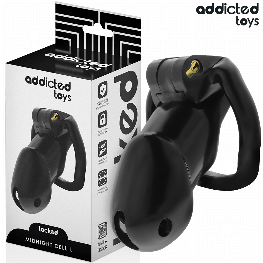 ADDICTED TOYS LOCKED - MINDNIGHT CELL COCK CAGE SIZE L