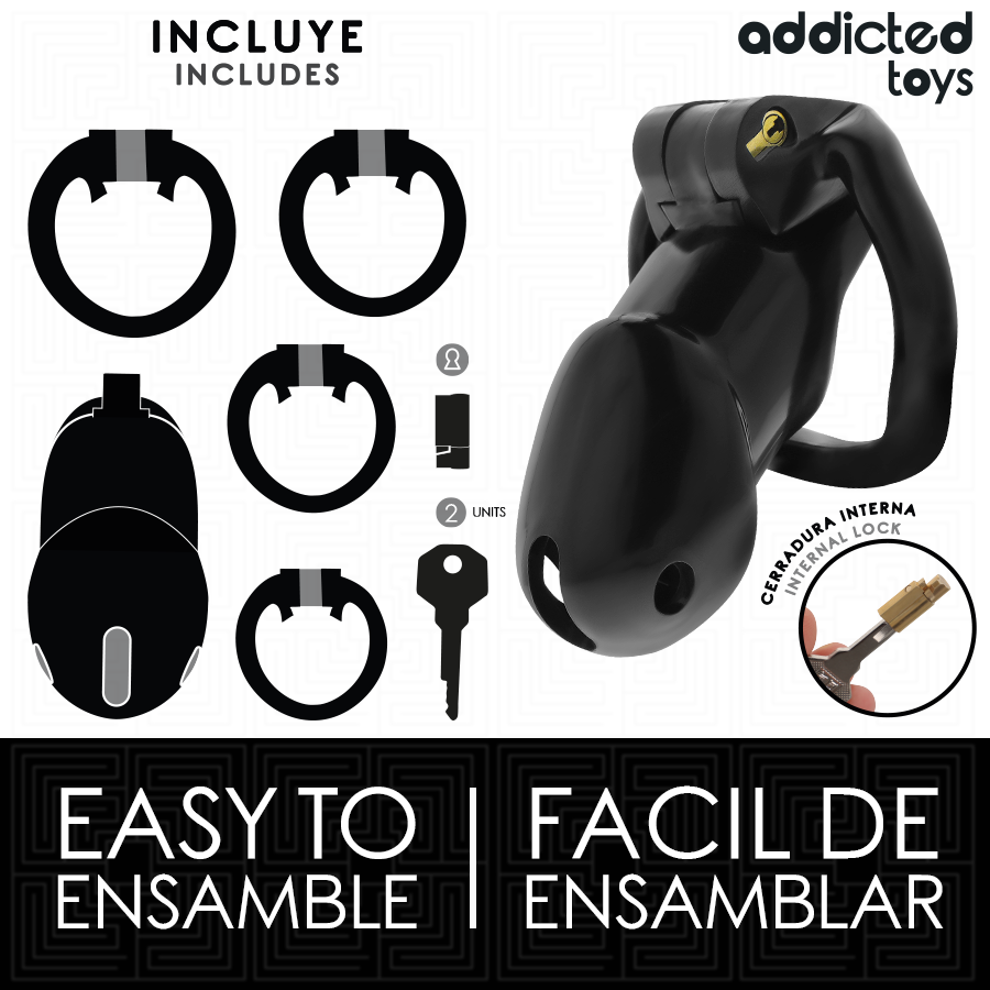 ADDICTED TOYS LOCKED - MINDNIGHT CELL COCK CAGE SIZE L