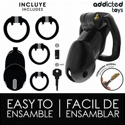 ADDICTED TOYS LOCKED - MINDNIGHT CELL COCK CAGE SIZE L