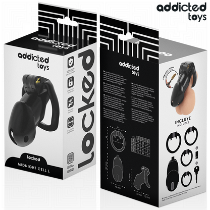 ADDICTED TOYS LOCKED - MINDNIGHT CELL COCK CAGE SIZE L