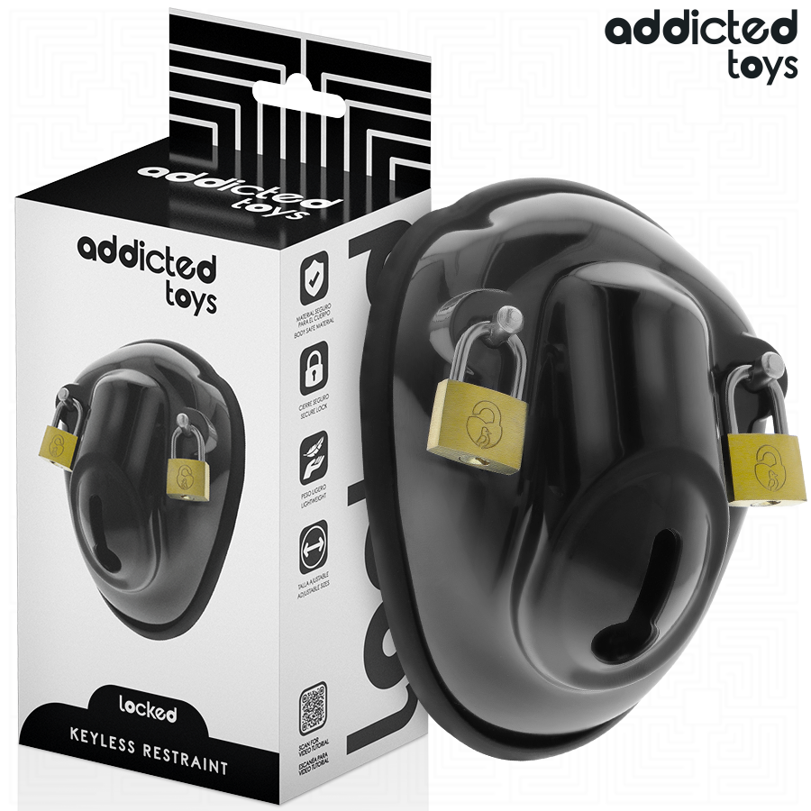 ADDICTED TOYS LOCKED - SCHLÜSSELLOSER PENISKÄFIG 11,5 CM