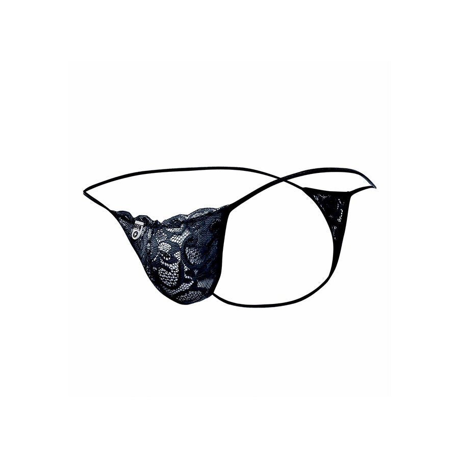 MOB - SCHWARZER SPITZEN-TANGA GRÖSSE L/XL