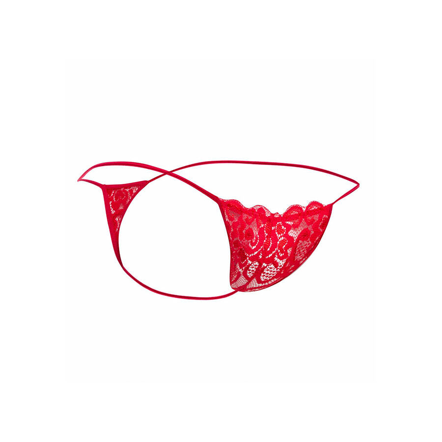 MOB - RED LACE THONG, SIZE S/M