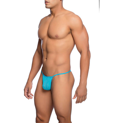 MOB - TRANSPARENTER T-FÖRMIGER TANGA AQUA GRÖSSE S/M