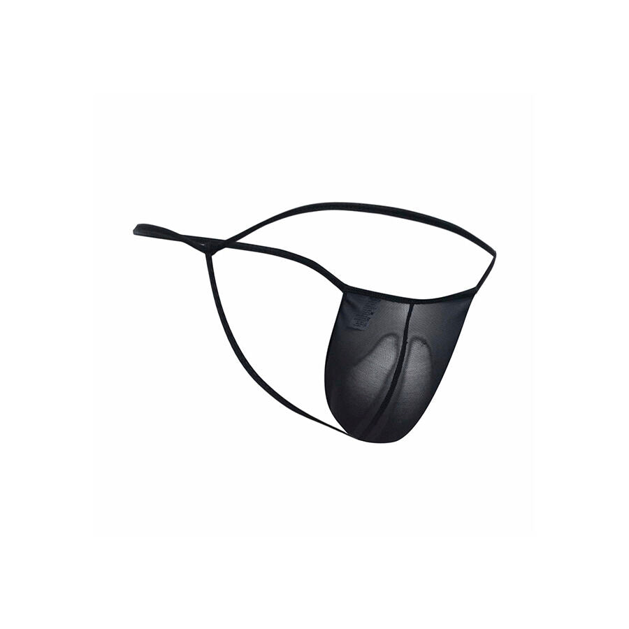 MOB - TRANSPARENTER T-FÖRMIGER TANGA SCHWARZ GRÖSSE S/M