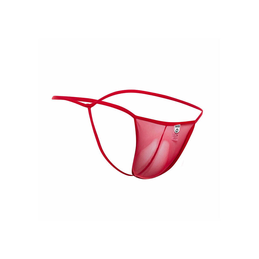 MOB - TRANSPARENTER ROTER T-FÖRMIGER TANGA GRÖSSE L/XL