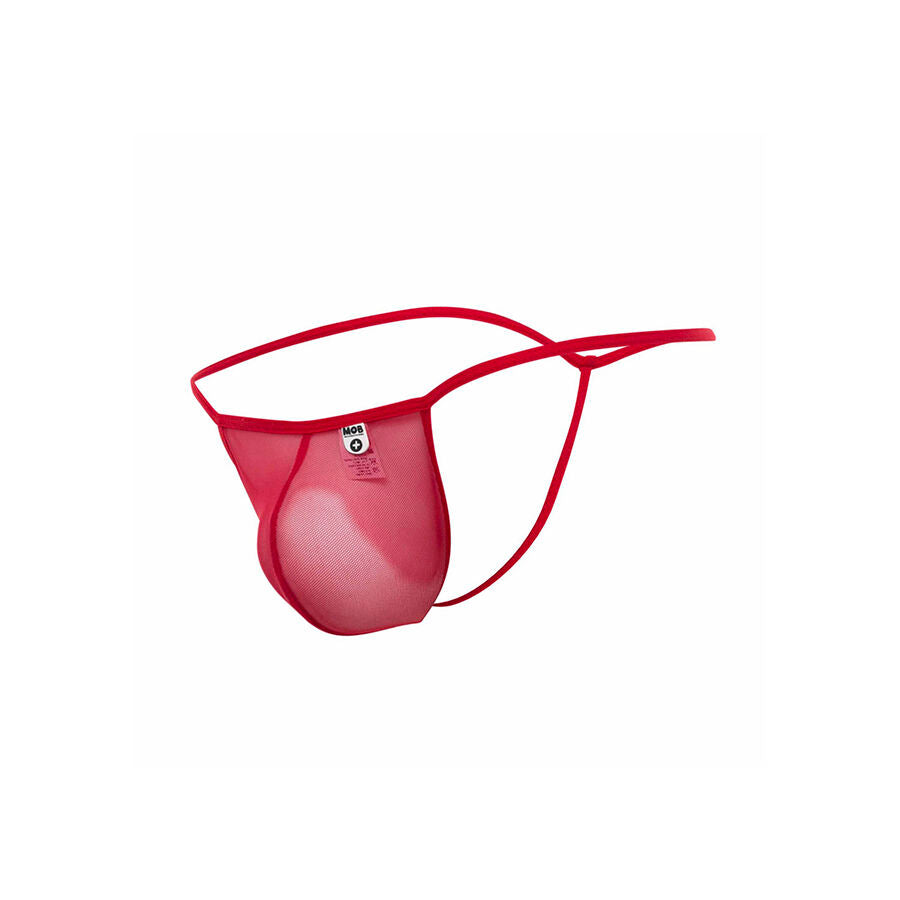 MOB - TRANSPARENTER ROTER T-FÖRMIGER TANGA GRÖSSE L/XL
