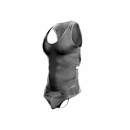 MOB - TRANSPARENTER SCHWARZER BODYSHEER GRÖSSE L/XL