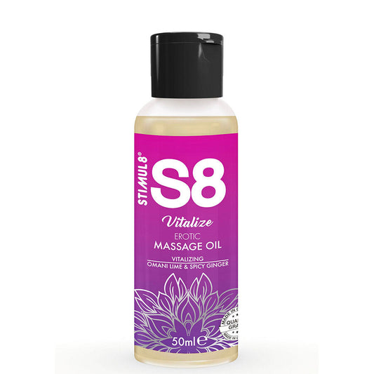 STIMUL8 - S8 VITALIZING EROTIC MASSAGE OIL LIME 50 ML