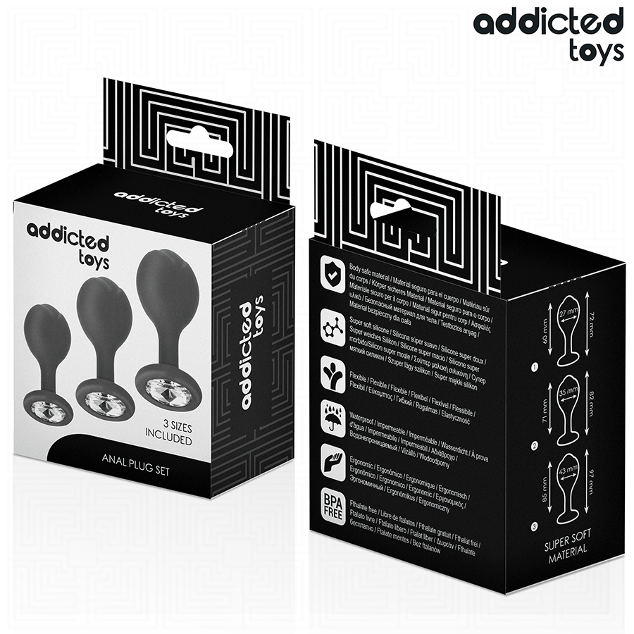 ADDICTED TOYS - 3-PIECE ANAL PLUG SET WITH JEWEL