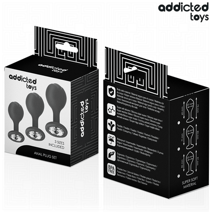 ADDICTED TOYS - 3-PIECE ANAL PLUG SET WITH JEWEL