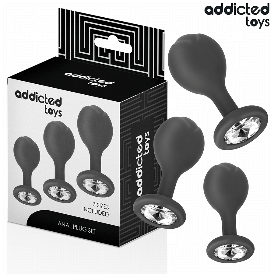 ADDICTED TOYS - 3-PIECE ANAL PLUG SET WITH JEWEL