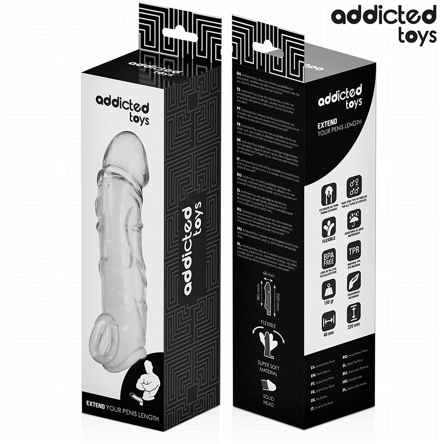 ADDICTED TOYS - TRANSPARENTE PENISVERLÄNGERUNG 27 CM