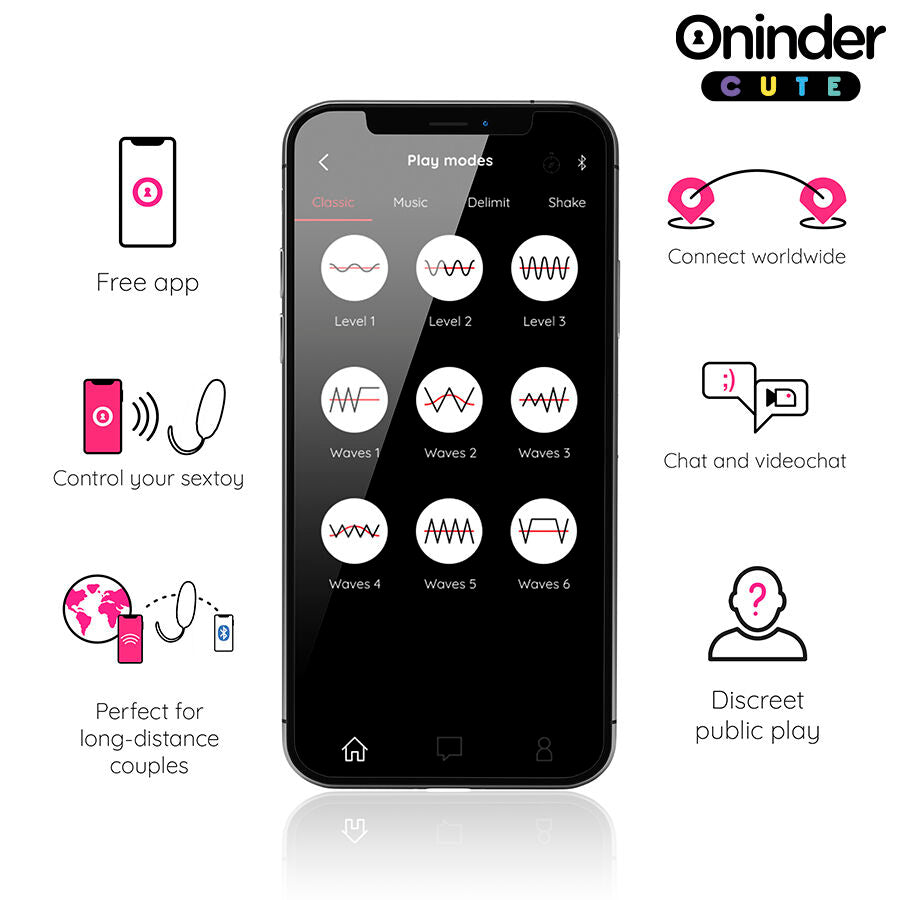 ONINDER CUTE – LIEBE, VERGNÜGEN, VIBRO-WAVE-KOPFEN MIT SILIKON-EI – KOSTENLOSE GLOBALE APP