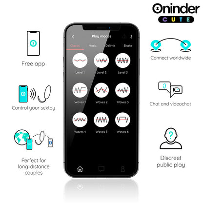 ONINDER CUTE – Vibrating Love and Pleasure Egg – Rotating Silicone Gemstones – Free Global App