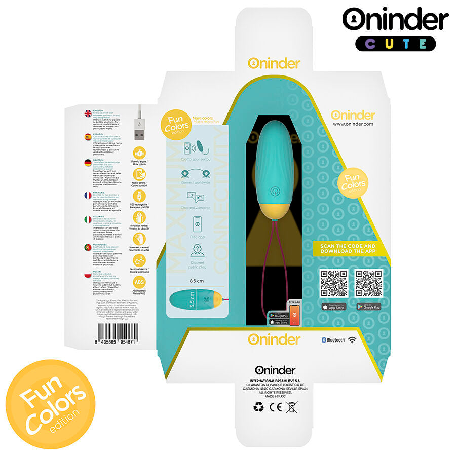 ONINDER CUTE – Vibrating Love and Pleasure Egg – Rotating Silicone Gemstones – Free Global App