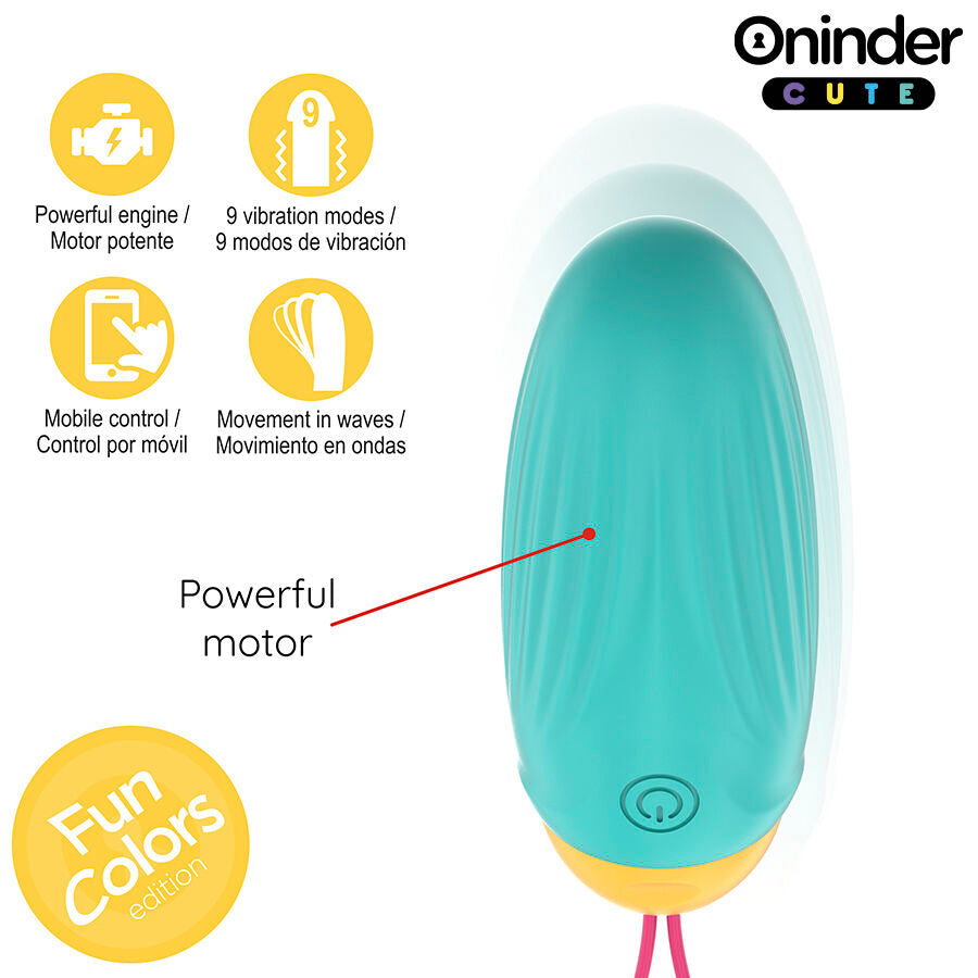 ONINDER CUTE – Vibrating Love and Pleasure Egg – Rotating Silicone Gemstones – Free Global App