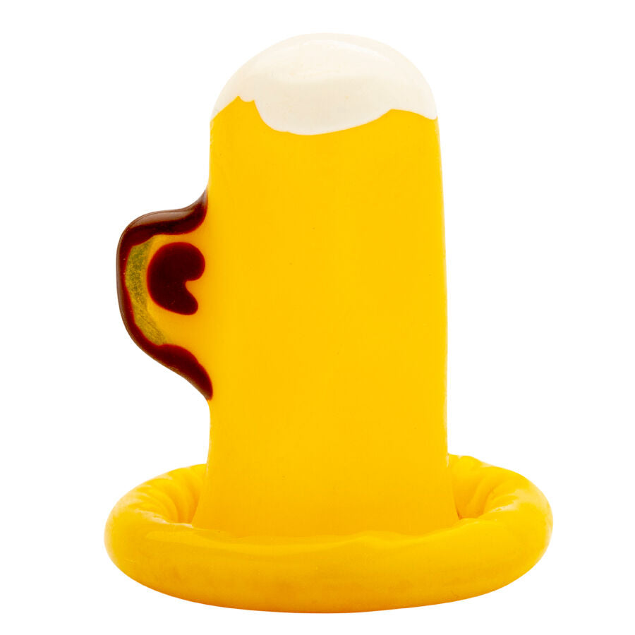 CONDOMERIE - HAND-PAINTED NOVELTY CONDOMS A GLASS OF BEER