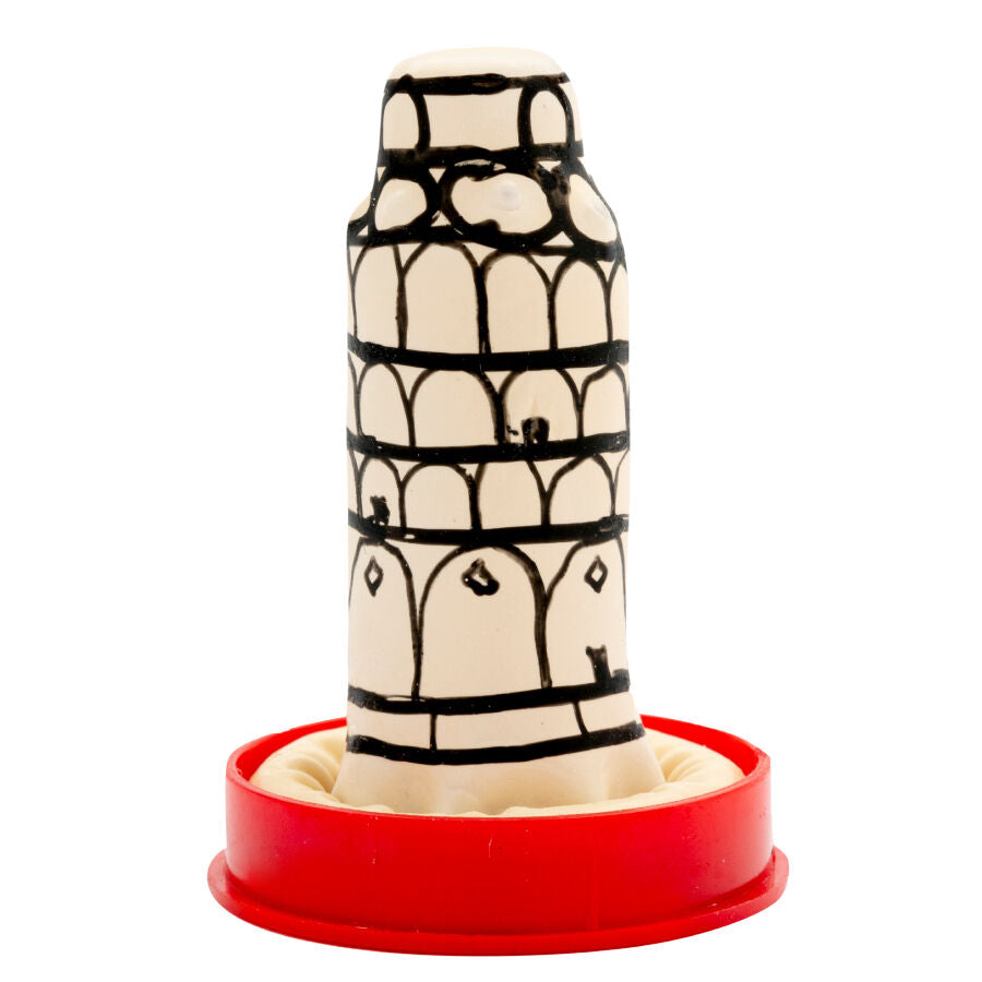 CONDOMERIE - HAND-PAINTED NOVELTY CONDOMS PISA TOWER