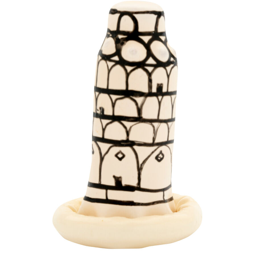 CONDOMERIE - HAND-PAINTED NOVELTY CONDOMS PISA TOWER