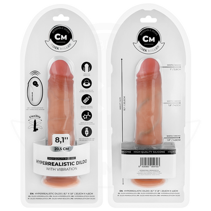 COCK MILLER - REALISTIC DILDO WITH SUCTION CUPS AND REMOTE CONTROL AND VIBRATION 20.5 CM