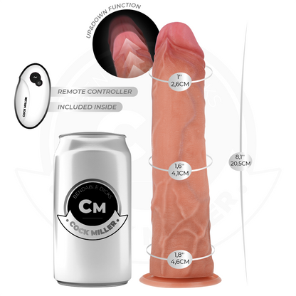 COCK MILLER - HYPERREALISTIC DILDO WITH SUCTION CUPS AND THRUSTING FUNCTION WITH REMOTE CONTROL 20.5 CM