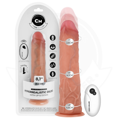 COCK MILLER - HYPERREALISTIC DILDO WITH SUCTION CUPS AND THRUSTING FUNCTION WITH REMOTE CONTROL 20.5 CM