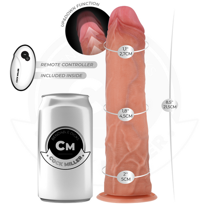 COCK MILLER - HYPERREALISTIC DILDO WITH SUCTION CUPS AND REMOTE-CONTROLLED THRUST FUNCTION 21.5 CM