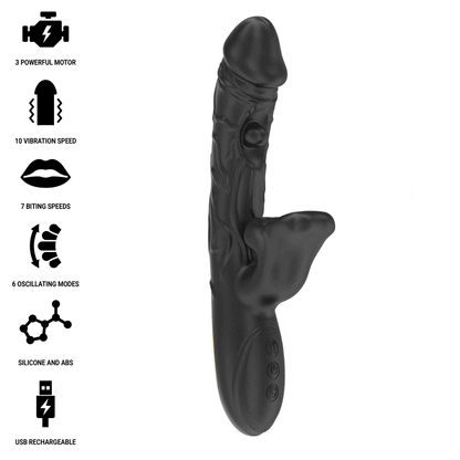 IBIZA - VIBRATOR AND CLITORAL STIMULATOR WITH BITING AND ROTATION EFFECT