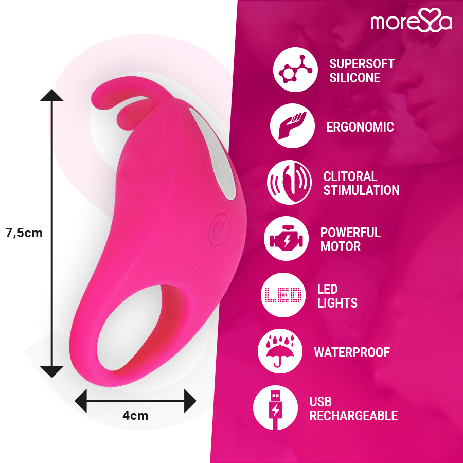 MORESSA - PREMIUM SILICONE RECHARGEABLE BRAD PINK